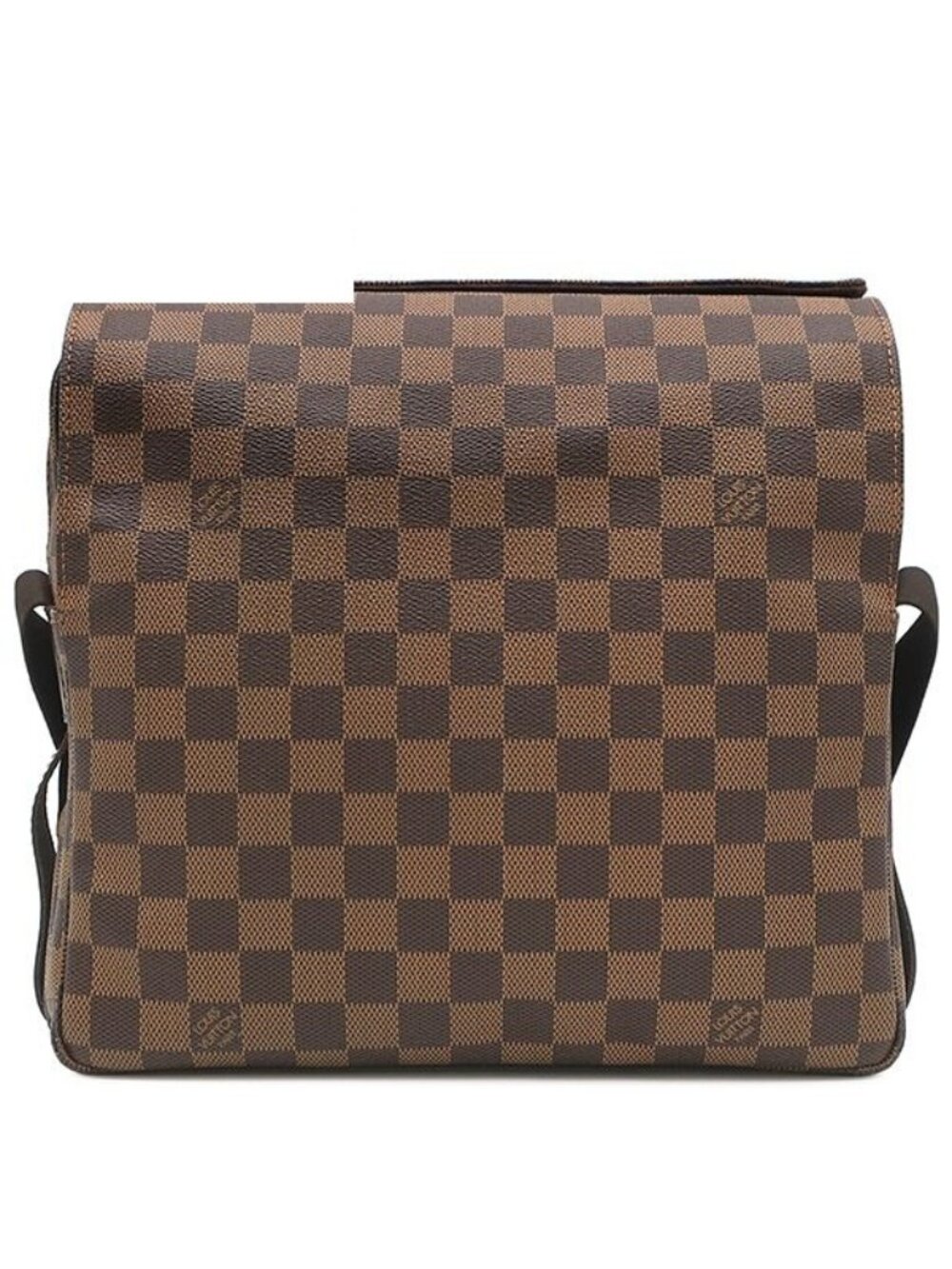 Louis Vuitton Shoulder Bag Naviglio Damier Canvas Ebene Gold Brown